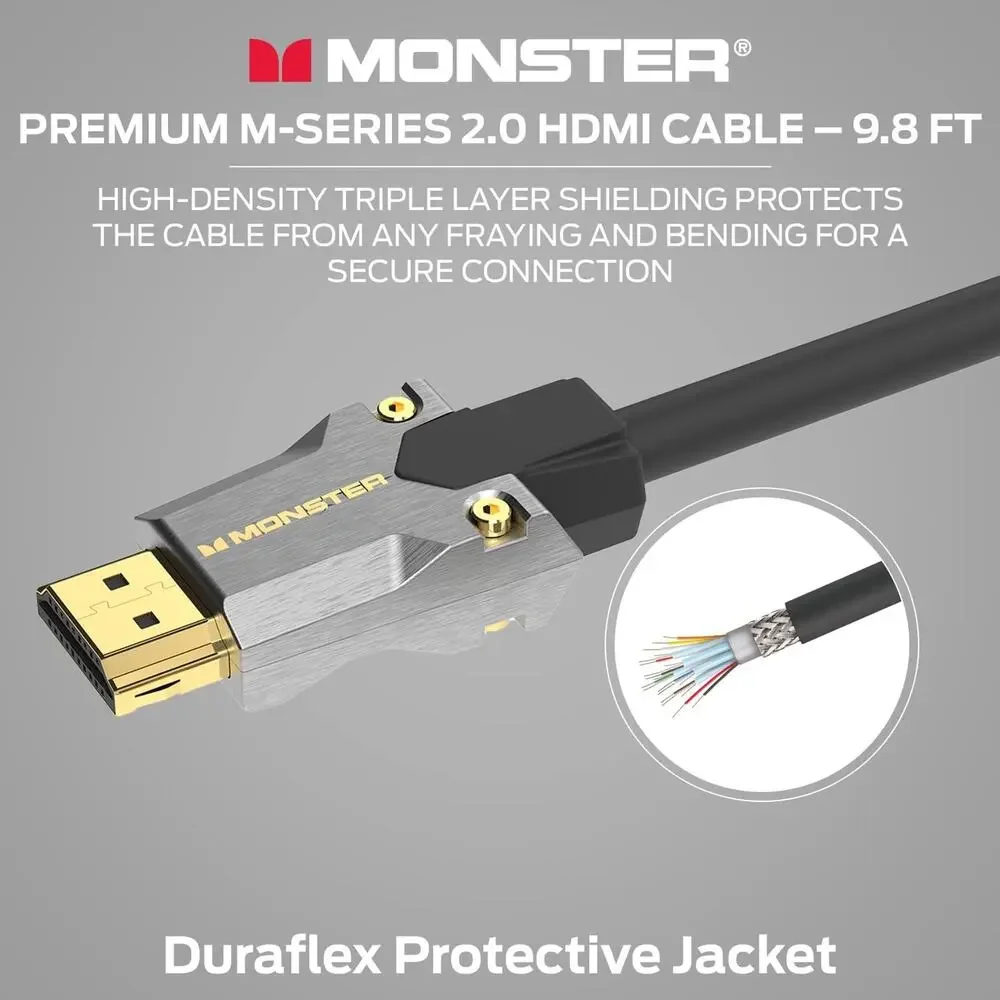Monster HDMI Cable M-Series Certified Premium 2.0, Features 4K Ultra HD at 60Hz